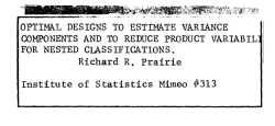 OPTIMAL DESIGNS TO ESTIMATE VARIANCE COMPONENTS
