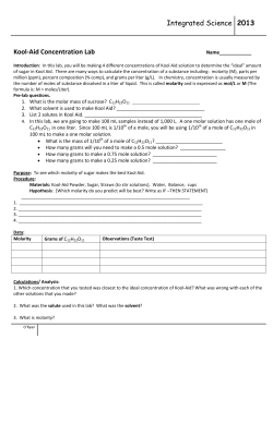 Kool Aid Molarity Lab