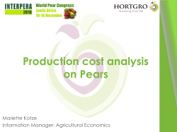 Production cost analysis on Pears