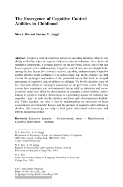 The Emergence of Cognitive Control Abilities in