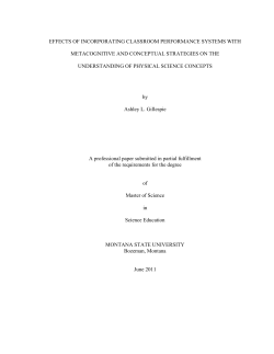 EFFECTS OF INCORPORATING CLASSROOM PERFORMANCE