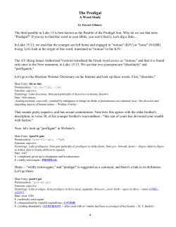 The Prodigal - McCormick First Baptist Church