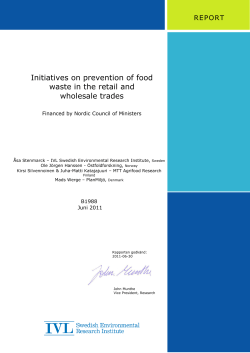 Initiatives on prevention of food waste in the retail and wholesale