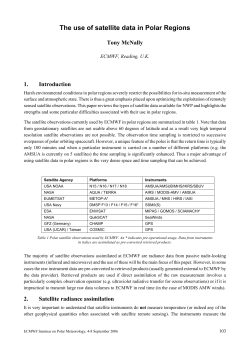 The use of satellite data in Polar Regions