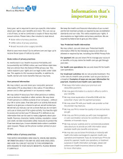 Information that`s important to you