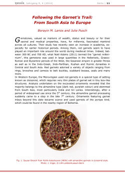 Following the Garnet`s Trail: From South Asia to Europe