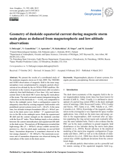 Geometry of duskside equatorial current during magnetic storm main