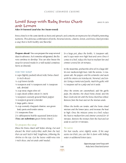 Lentil Soup with Ruby Swiss Chard and Lemon