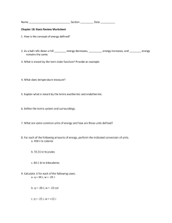 Chapter 10: Basic Review Worksheet 1. How is the