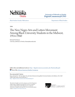 The New Negro Arts and Letters Movement Among Black University