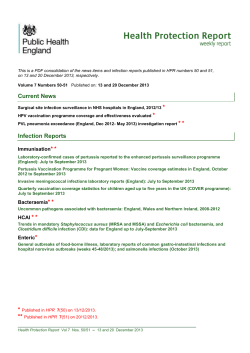 Health Protection Report - UK Government Web Archive