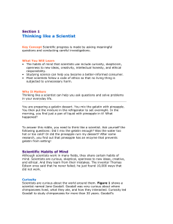 Thinking like a Scientist - Midway Middle School Science