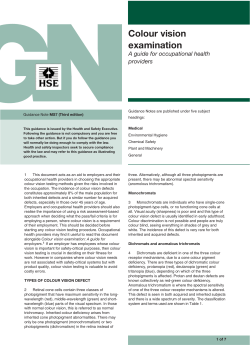Guidance Note MS7 - Colour vision examination: A guide for