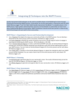 Integrating QI Techniques into the MAPP Process