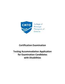 Special Accommodations - College of Massage Therapists of Ontario