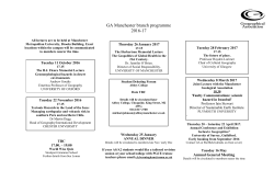 GA Manchester branch programme 2016-17
