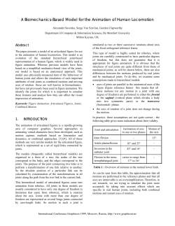 A Biomechanics-Based Model for the Animation of Human Locomotion
