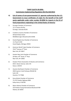 TARIFF QUOTA 09.0096 - Commission Implementing Regulation