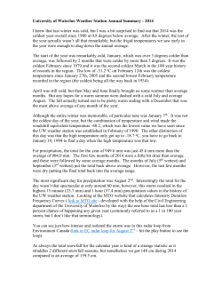 Text summary - University of Waterloo Weather Station