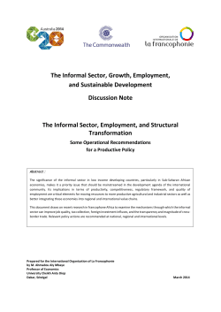 The Informal Sector, Growth, Employment, and Sustainable