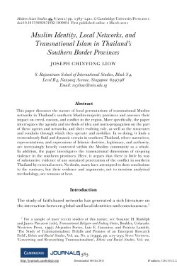 Muslim Identity, Local Networks, and Transnational Islam in