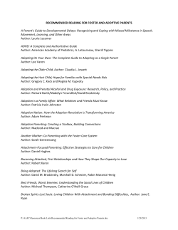 Reading List for Foster and Adoptive Parents