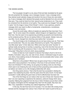 Hidden Gospel - A Grain of Wheat Ministries