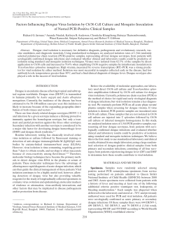 Factors Influencing Dengue Virus Isolation by C6/36 Cell Culture