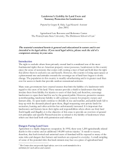 Landowner`s Liability for Land Users and