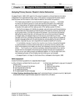 Analyzing Primary Sources: Mazzini`s Italian