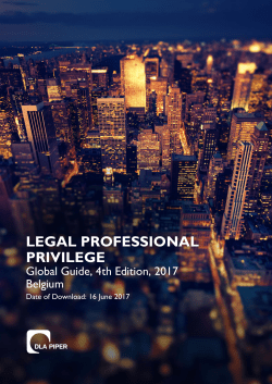 belgium - Legal Professional Privilege