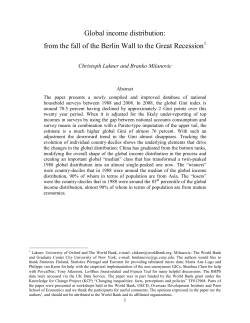 Global income distribution: from the fall of the Berlin Wall to the