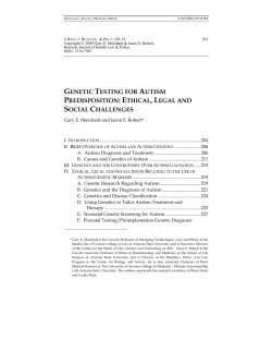 genetic testing for autism predisposition: ethical, legal and social