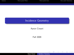 Incidence Geometry