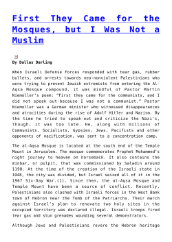 First They Came for the Mosques, but I Was Not a Muslim
