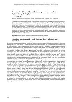 The potential of bacterial volatiles for crop protection against