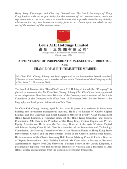 Appointment of Independent Non-Executive Director and
