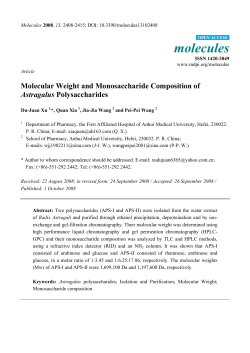 Molecular Weight and Monosaccharide Composition