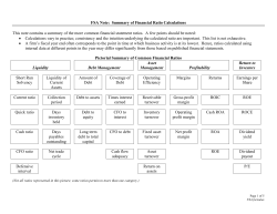 Note on Financial Ratio Formula
