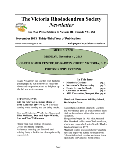Newsletter - Victoria Rhododendron Society