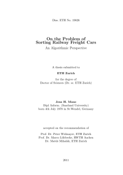 On the Problem of Sorting Railway Freight Cars - ETH E