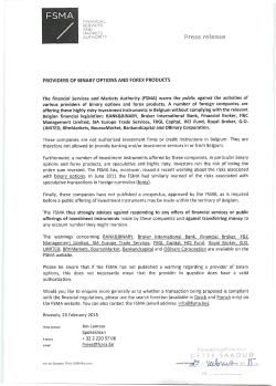 Press release Finai T H SAADUD