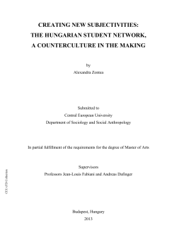 creating new subjectivities: the hungarian student network, a