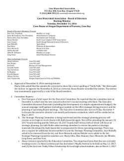 December, 2016 - Coos Watershed Association