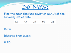 Find the mean absolute deviation (MAD)