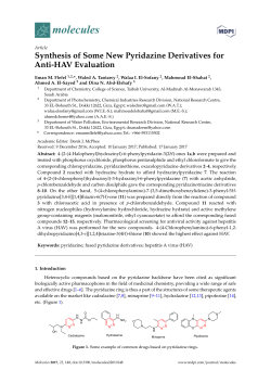 Synthesis of Some New Pyridazine Derivatives for Anti-HAV