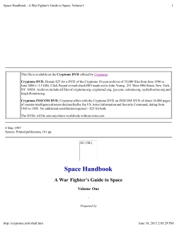 Space Handbook - A War Fighter`s Guide to Space, Volume I