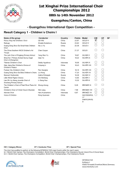 1st Xinghai Prize International Choir