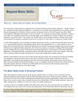 Beyond Basic Skills: State strategies to connect low
