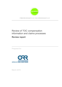 Review of TOC compensation information and claims processes
